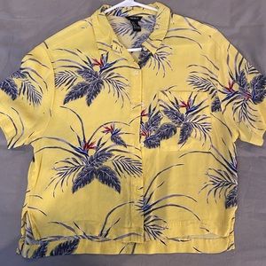 Cropped Hawaiian Style Button Up